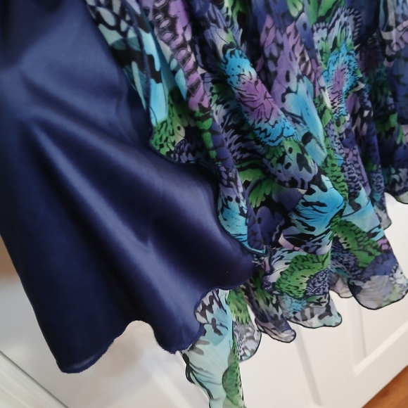 dressbarn Asymmetrical Floral Skirt - Blue, Purple, Green - Picture 6 of 6